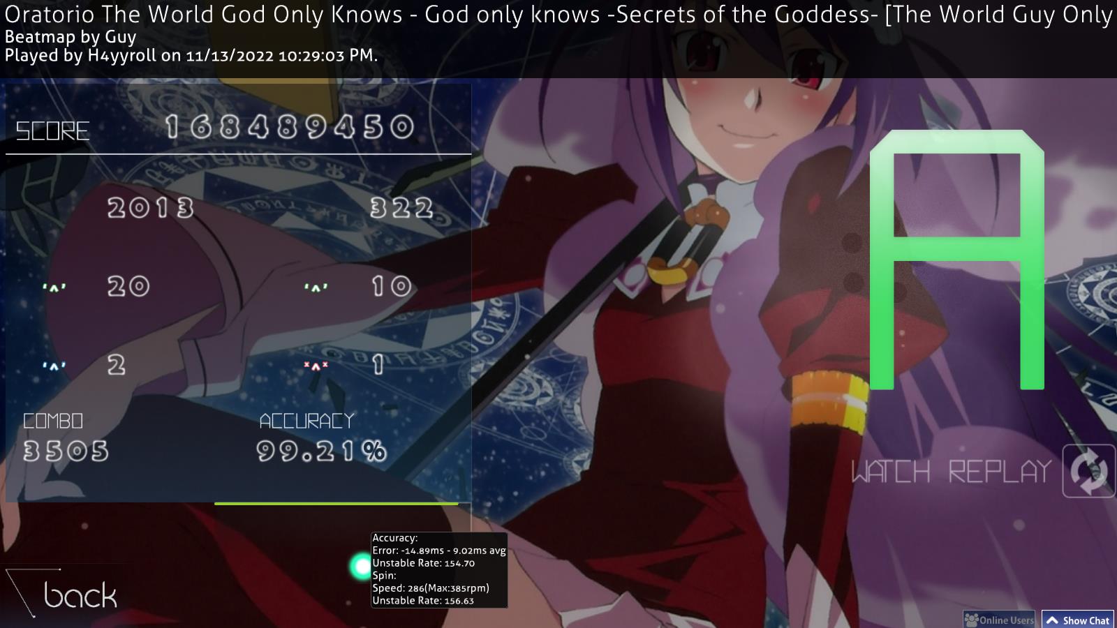 Oratorio The World God Only Knows - God only knows -Secrets of the Goddess-  · beatmap info