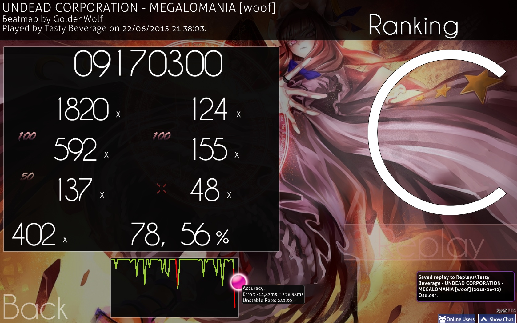 osu!mania but its on web  Megalomania 98.83 