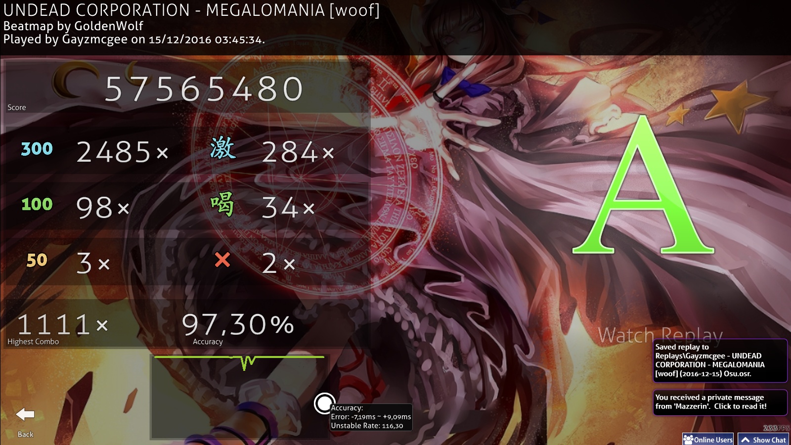 osu!mania but its on web  Megalomania 98.83 